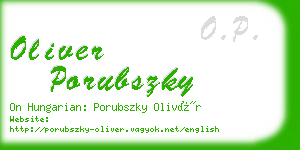 oliver porubszky business card